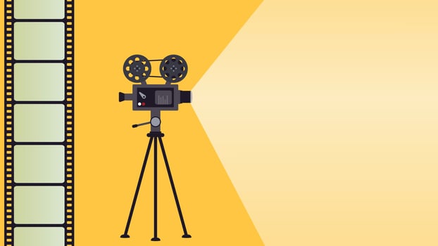 Movie projector and film vector graphics