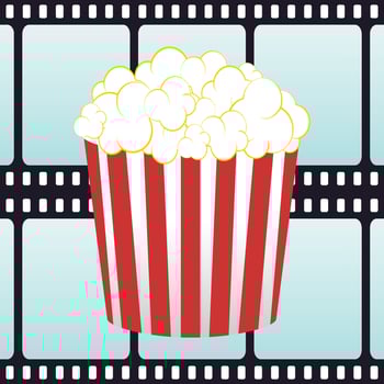 popcorn and film vector