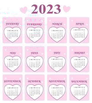 2023 calendar template with cute design vector