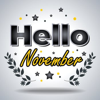 Hello November. Design for cards, Banner, Poster vector