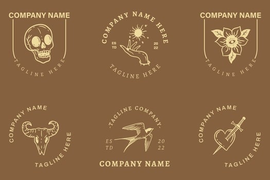 Orange Luxury Logo Mystical Minimalist Symbol Collection Pastel Chocolate Style. vector