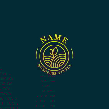 Nature beauty golden flower grow up logo design vector