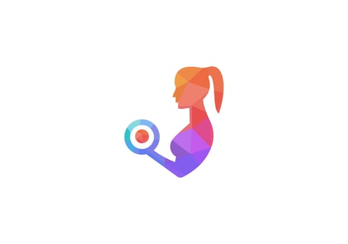 Fitness Gym logo. Woman of fitness silhouette character vector design template, Fitness logo