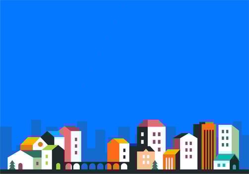 Colorful City Building Skyline Background Design Illustration vector