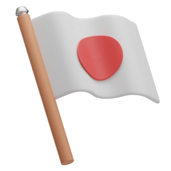 Flag Japanese icon, 3d illustration png
