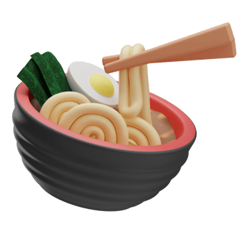 Ramen Japanese icon, 3d illustration png