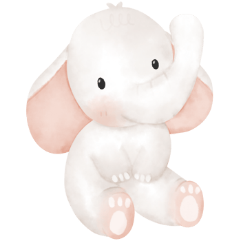 cute elephant in watercolor png