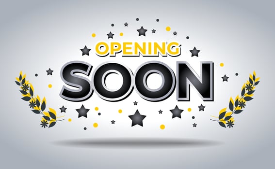 Siver opening soon on banner. vector