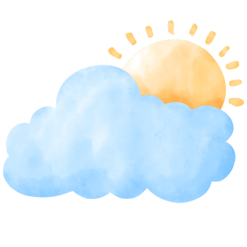 Cute cloud in watercolor png