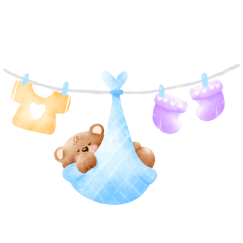 Baby bear baby shower png