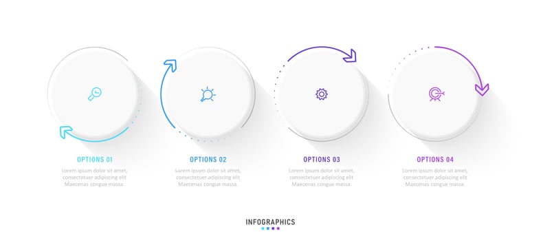 Vector Infographic label design template with icons and 4 options or steps. Can be used for process diagram, presentations, workflow layout, banner, flow chart, info graph.