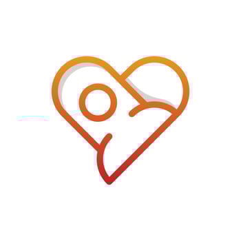 Rocket Love Line Modern Simple Logo vector
