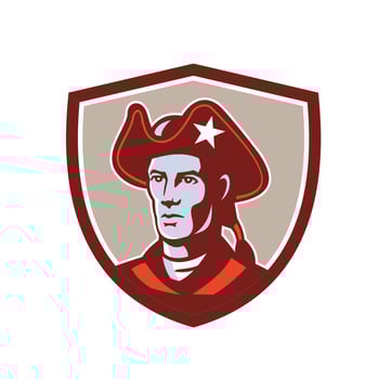 American Patriot Minuteman Head Crest Retro vector