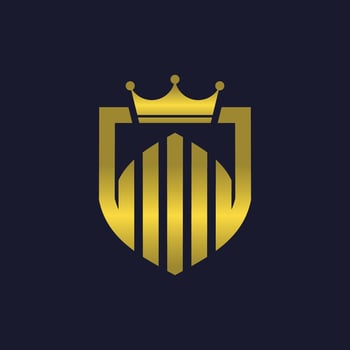 Building Shield Crown Royal Modern Logo vector