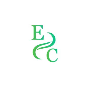 EC green color logo design for your company vector