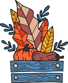 Hand Drawn Wooden baskets for fruits and vegetables illustration png