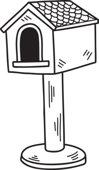 Hand Drawn cute bird house illustration png