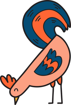 Hand Drawn cute chicken illustration png