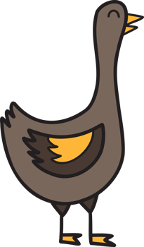 Hand Drawn cute duck illustration png