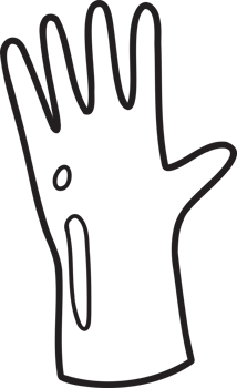 Hand Drawn gardening gloves illustration png
