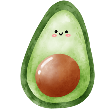cute avocado in watercolor png