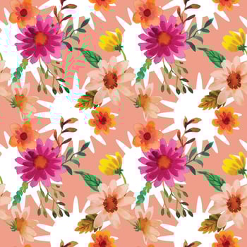 watercolor flower pattern vector