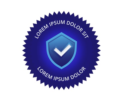 Circle blue Shield checklist  Logo Badge vector