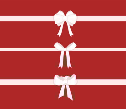 Vector illustration of bow set. Three different, beautiful bows.