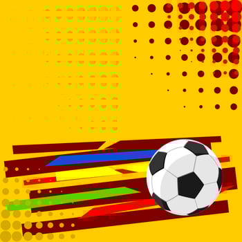 Editable Shapes and Corner Halftone Dots Vector Illustration for Text Background About Football Sport