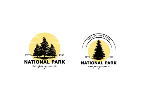 Rustic Retro Vintage Woodland Logo Design Template vector