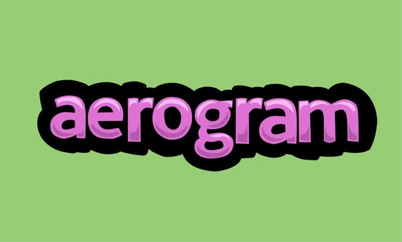 AEROGRAM writing vector design on a green background