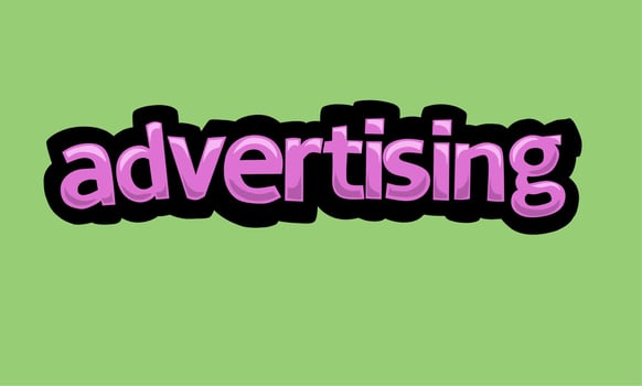ADVERTISING writing vector design on a green background