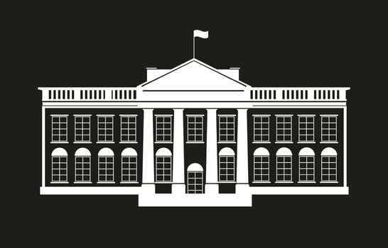 White house. Antique monumental building for meeting of members vector