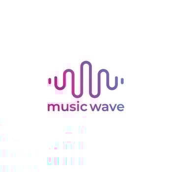 Music wave logo vector. Audio wave logo vector