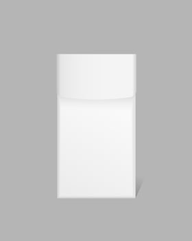 Closed pack cigarettes mockup template. White tobacco product packaging vector