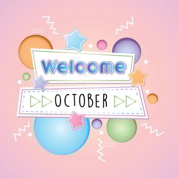 Welcome october. Vector for greeting, new month