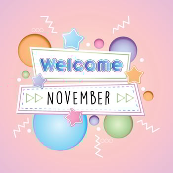 Welcome November. Vector for greeting, new month