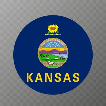Kansas state flag. Vector illustration.