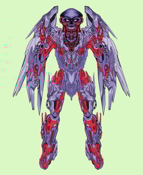 Warrior cyborg robot knight vector design