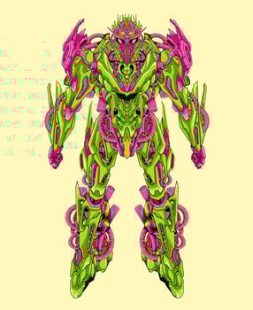 Vector fictional futuristic character in armor