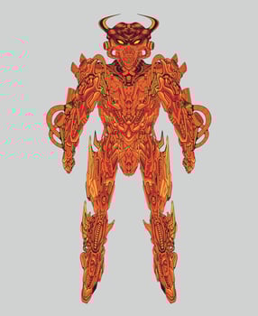 Robot knight warrior in background perfect for tshirt design sticker merchandise vector