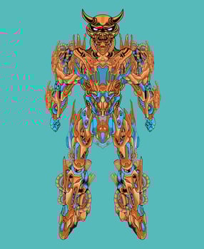 Illustration vector graphic of cyborg robot knight