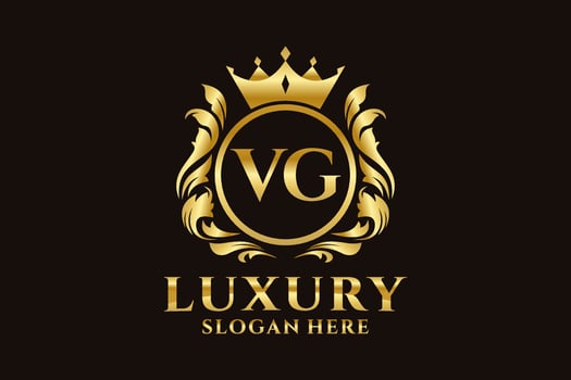 Initial VG Letter Royal Luxury Logo template in vector art for luxurious branding projects and other vector illustration.