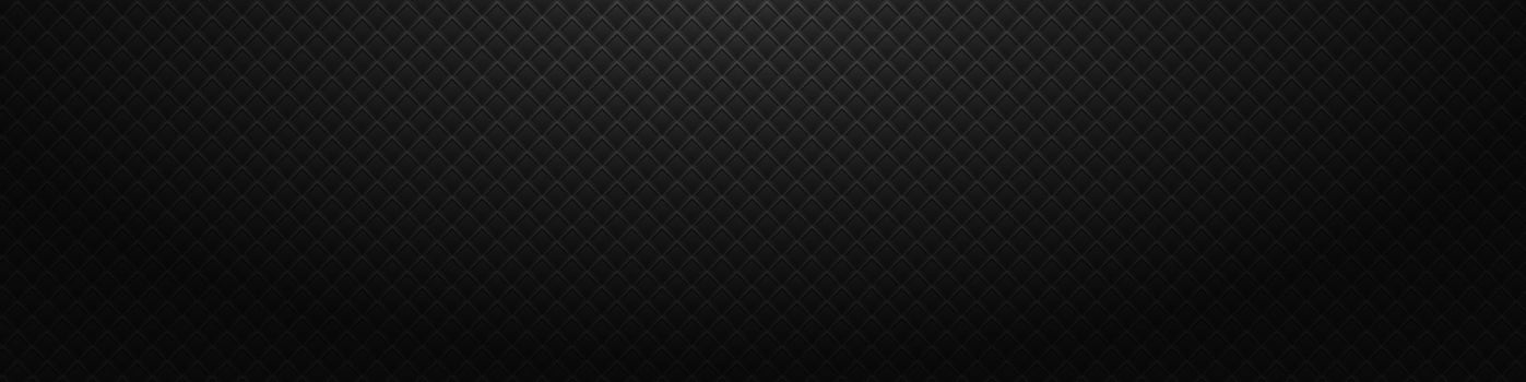 Modern black background with square cells. Dark elegant chequered backdrop. Minimalist geometric banner design template. Abstract metal texture with rectangular grid. Monochrome vector illustration.