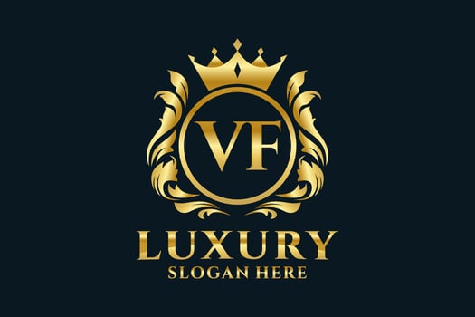 Initial VF Letter Royal Luxury Logo template in vector art for luxurious branding projects and other vector illustration.