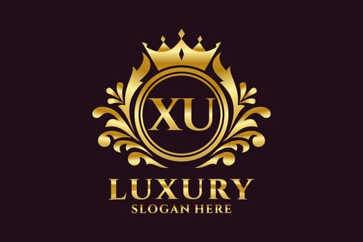 Initial XU Letter Royal Luxury Logo template in vector art for luxurious branding projects and other vector illustration.