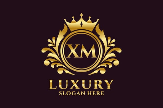 Initial XM Letter Royal Luxury Logo template in vector art for luxurious branding projects and other vector illustration.