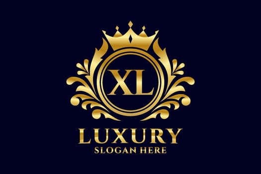 Initial XL Letter Royal Luxury Logo template in vector art for luxurious branding projects and other vector illustration.