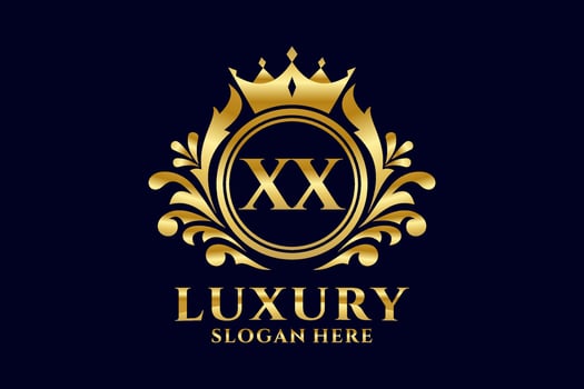 Initial XX Letter Royal Luxury Logo template in vector art for luxurious branding projects and other vector illustration.