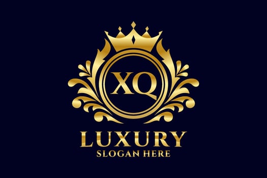 Initial XQ Letter Royal Luxury Logo template in vector art for luxurious branding projects and other vector illustration.